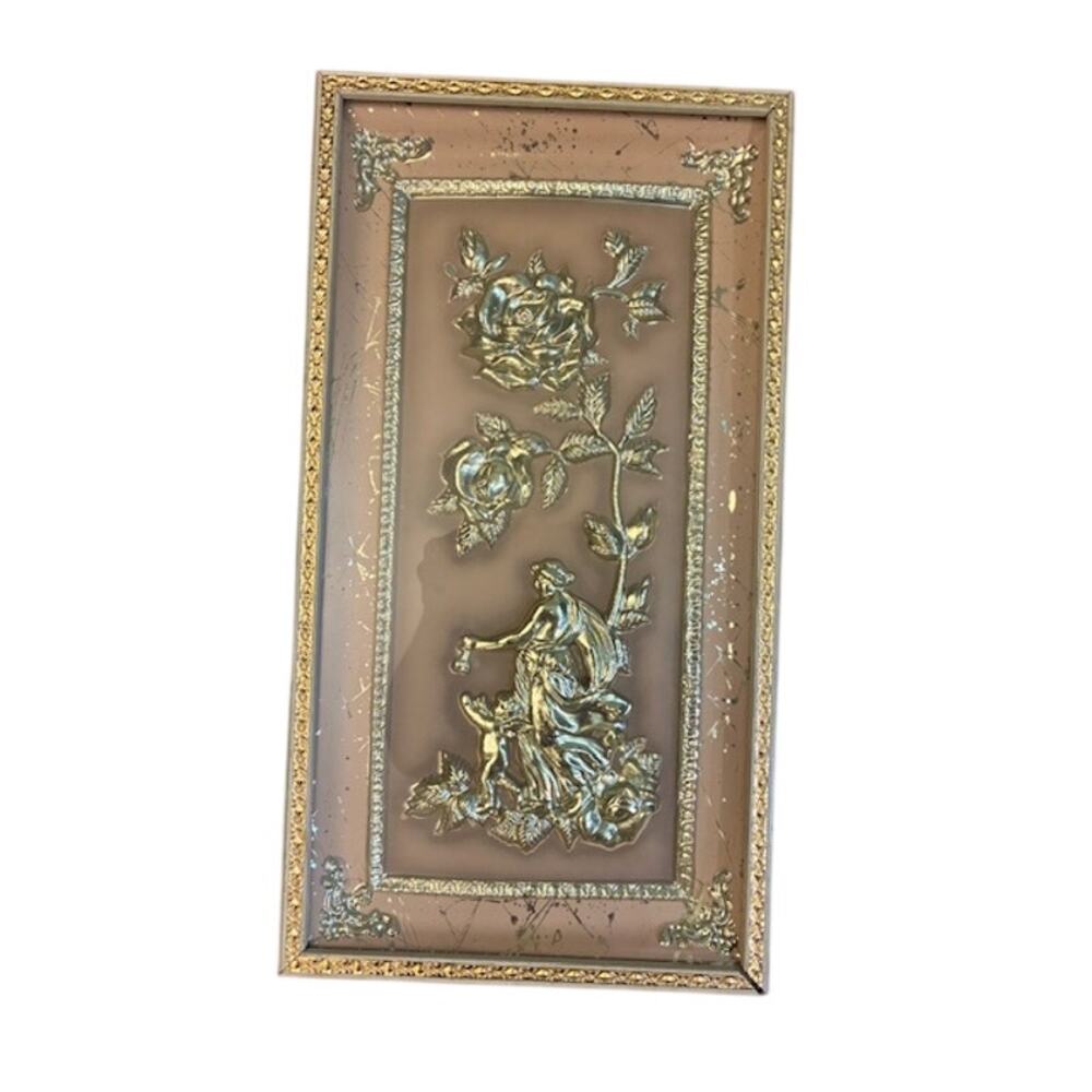 Vintage Mid Century FOUR SEASONS by METALCRAFT Floral Wall Art 15 x 8 Set of 4 - Picture 4 of 7